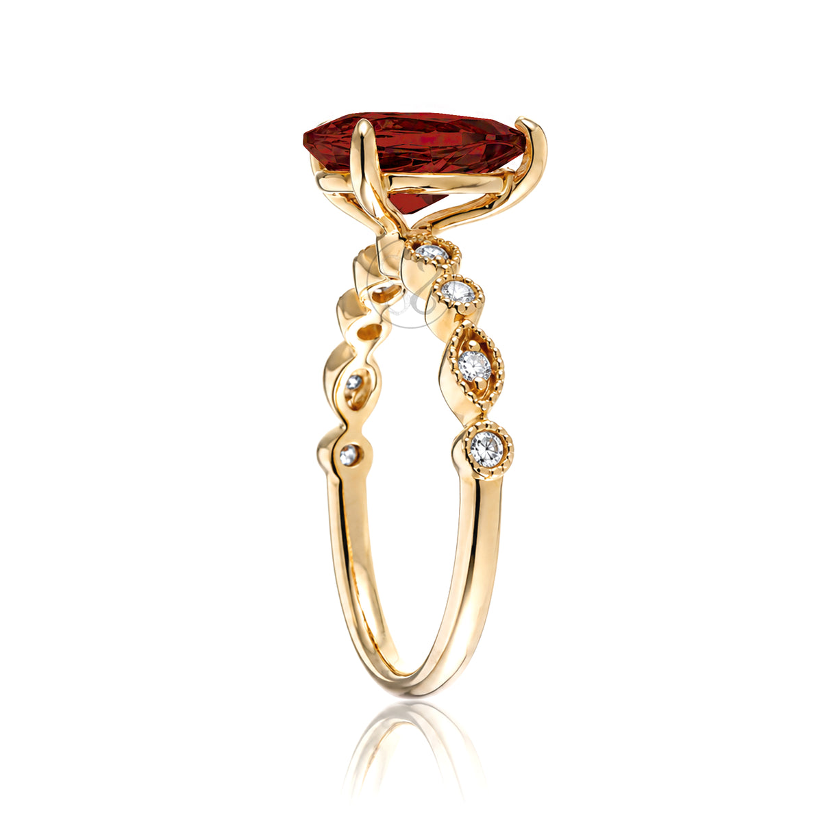 The Ivy Pear Ruby Ring