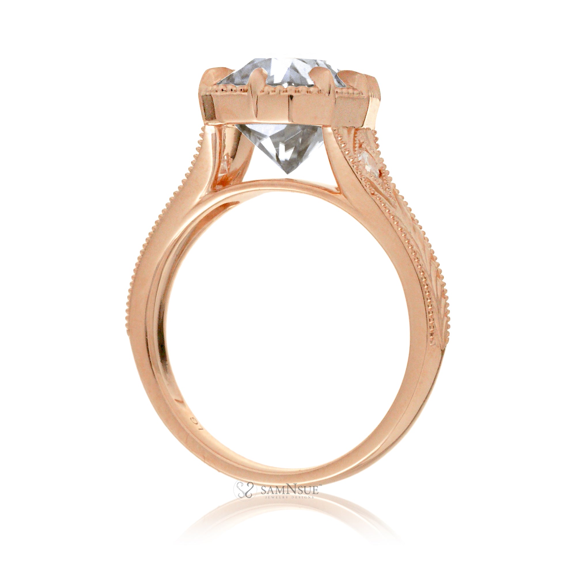 The Kelcey Cushion Cut Moissanite Ring
