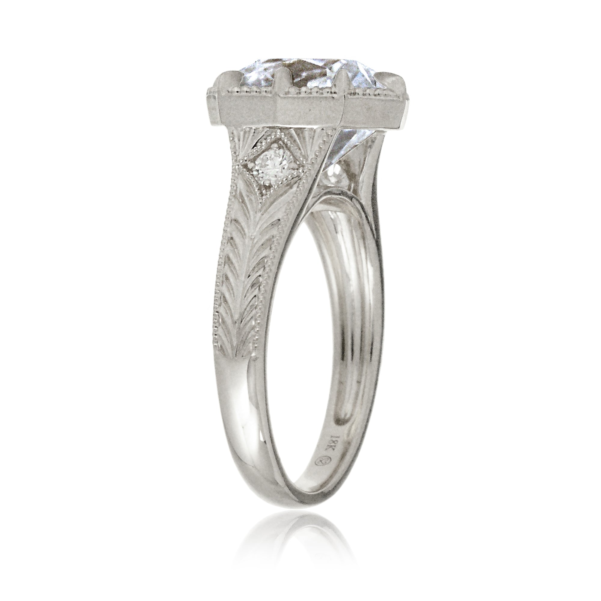 The Kelcey Cushion Cut Moissanite Ring