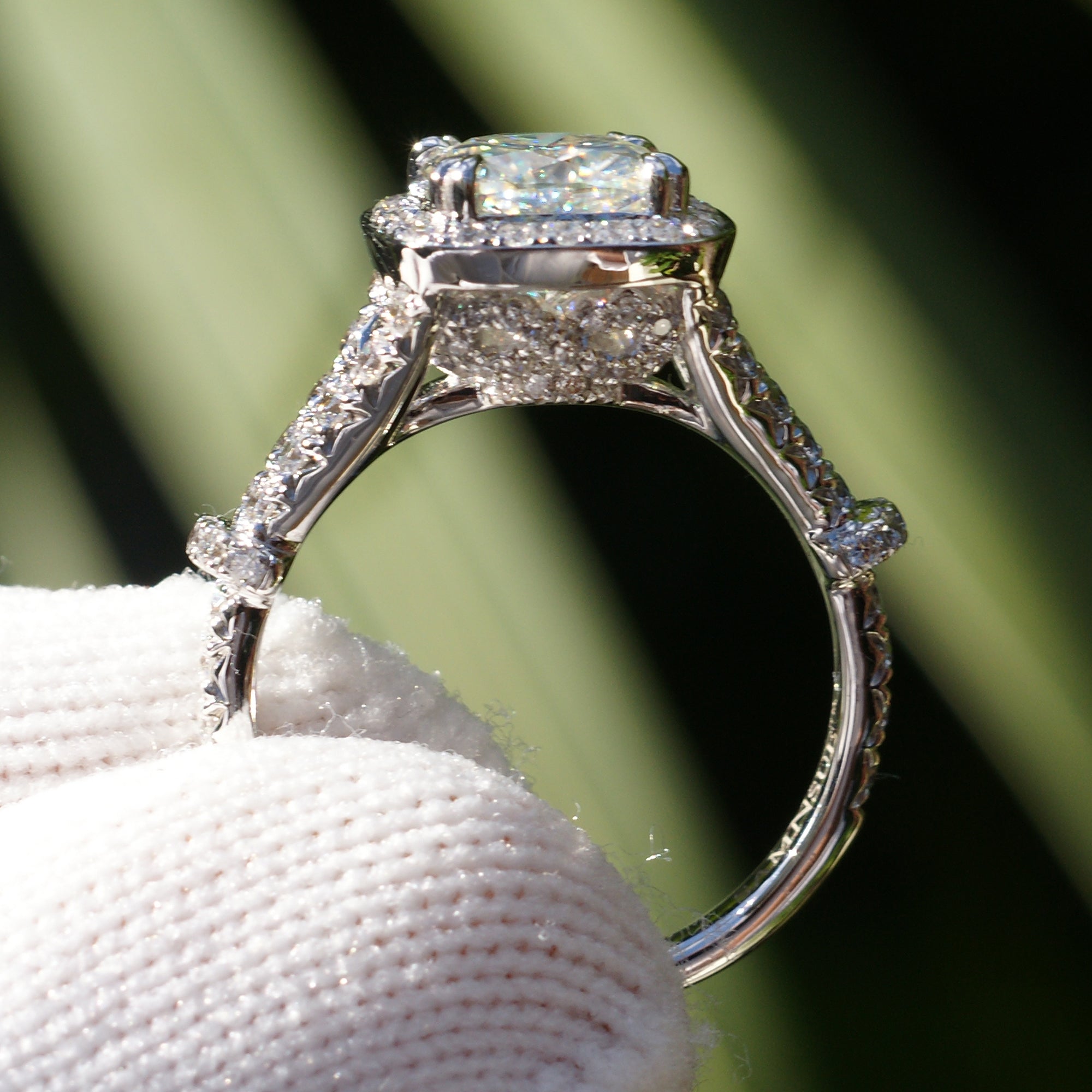The Marissa Cushion Moissanite Ring (7x7mm)