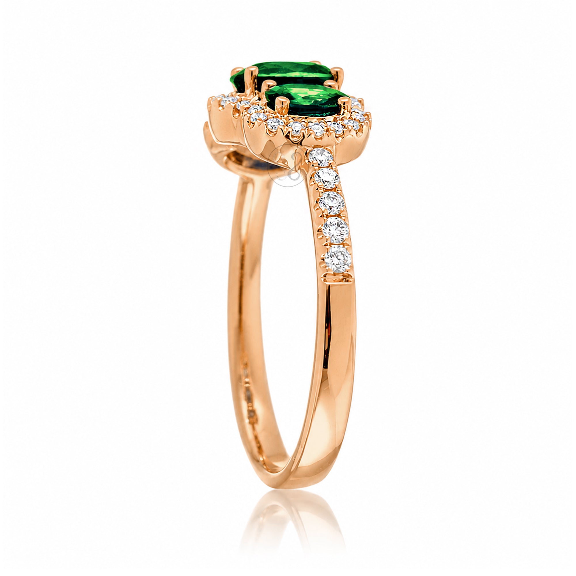 The Pennie Oval Emerald & Diamond Ring