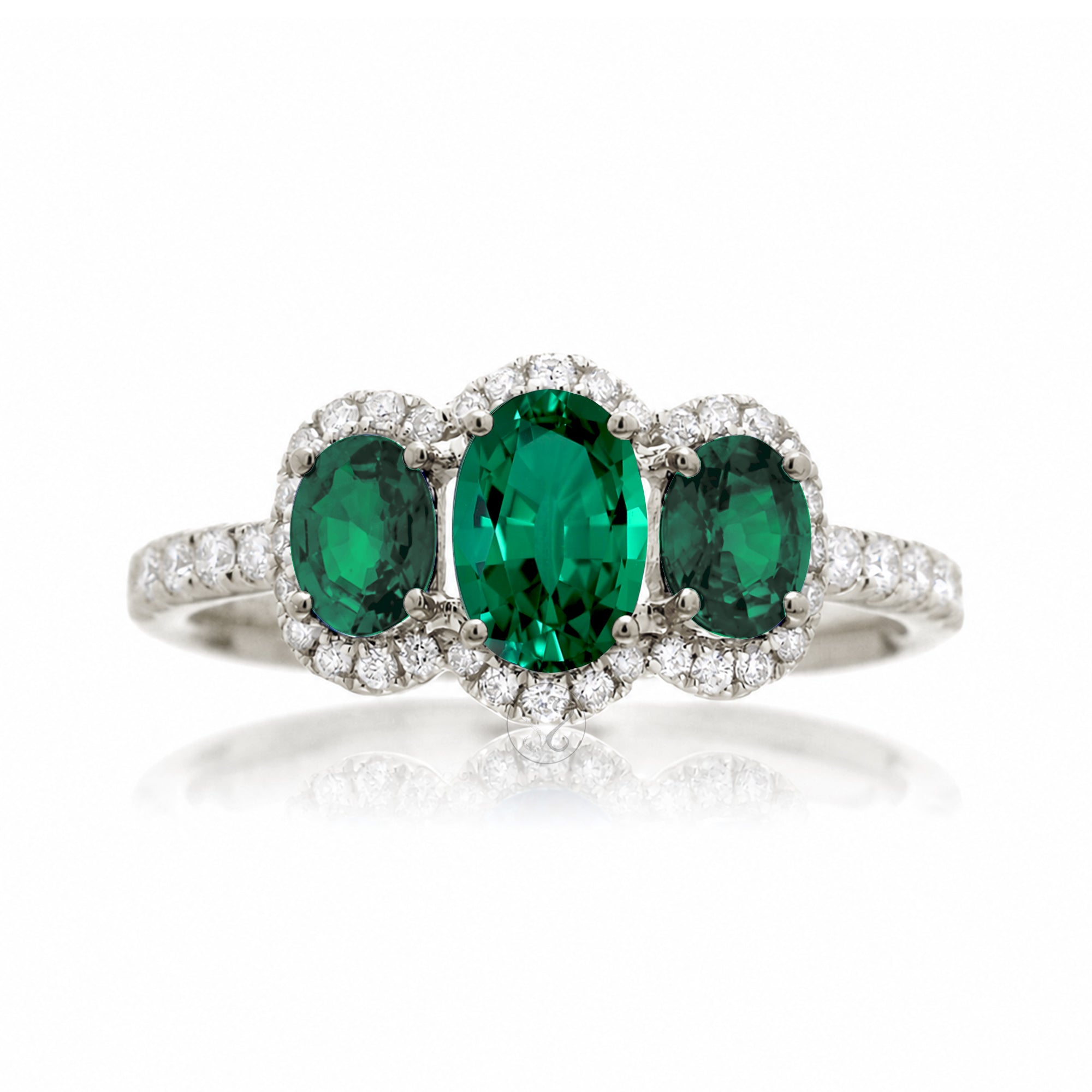 The Pennie Oval Emerald & Diamond Ring