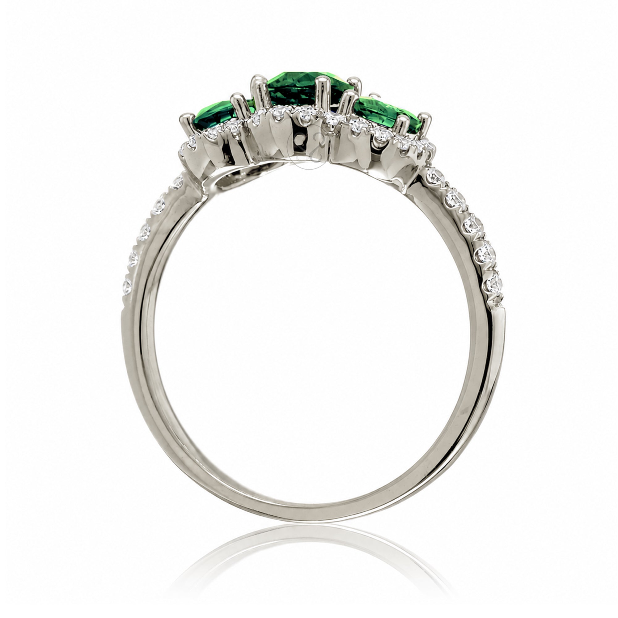 The Pennie Oval Emerald & Diamond Ring