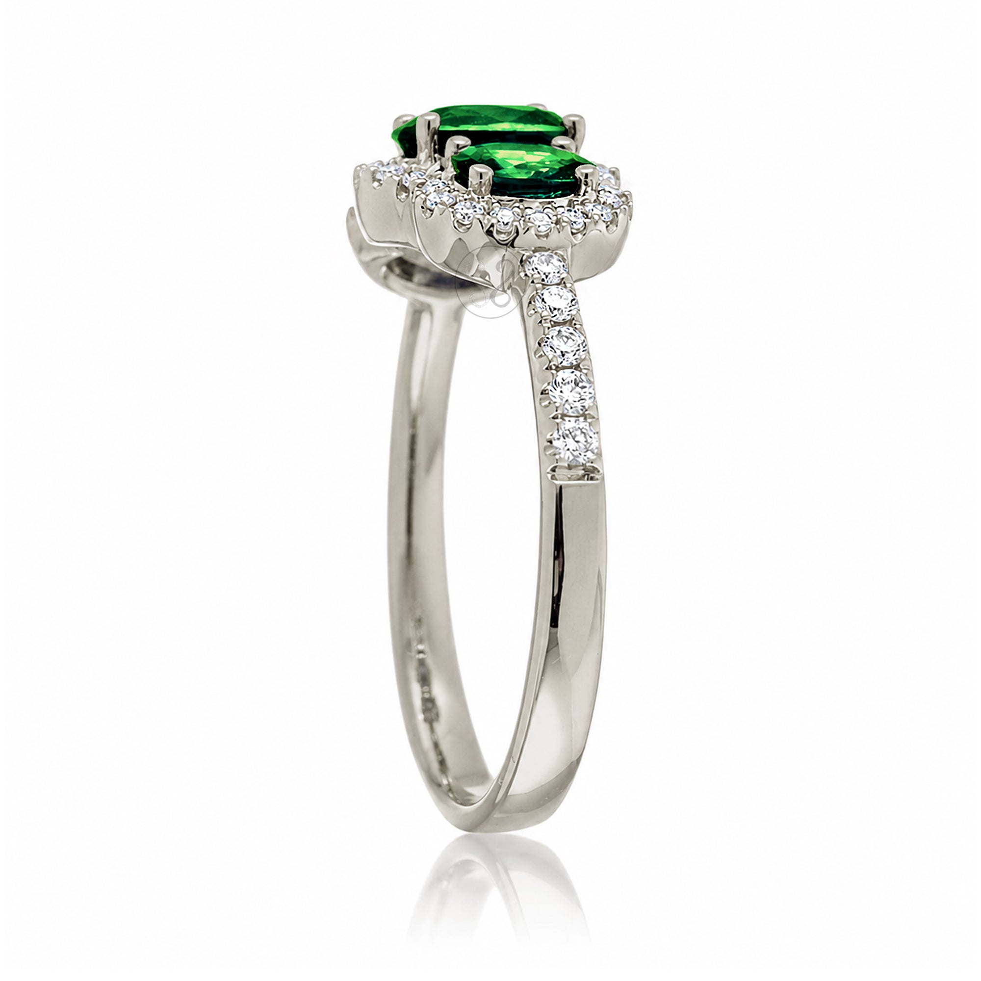 The Pennie Oval Emerald & Diamond Ring