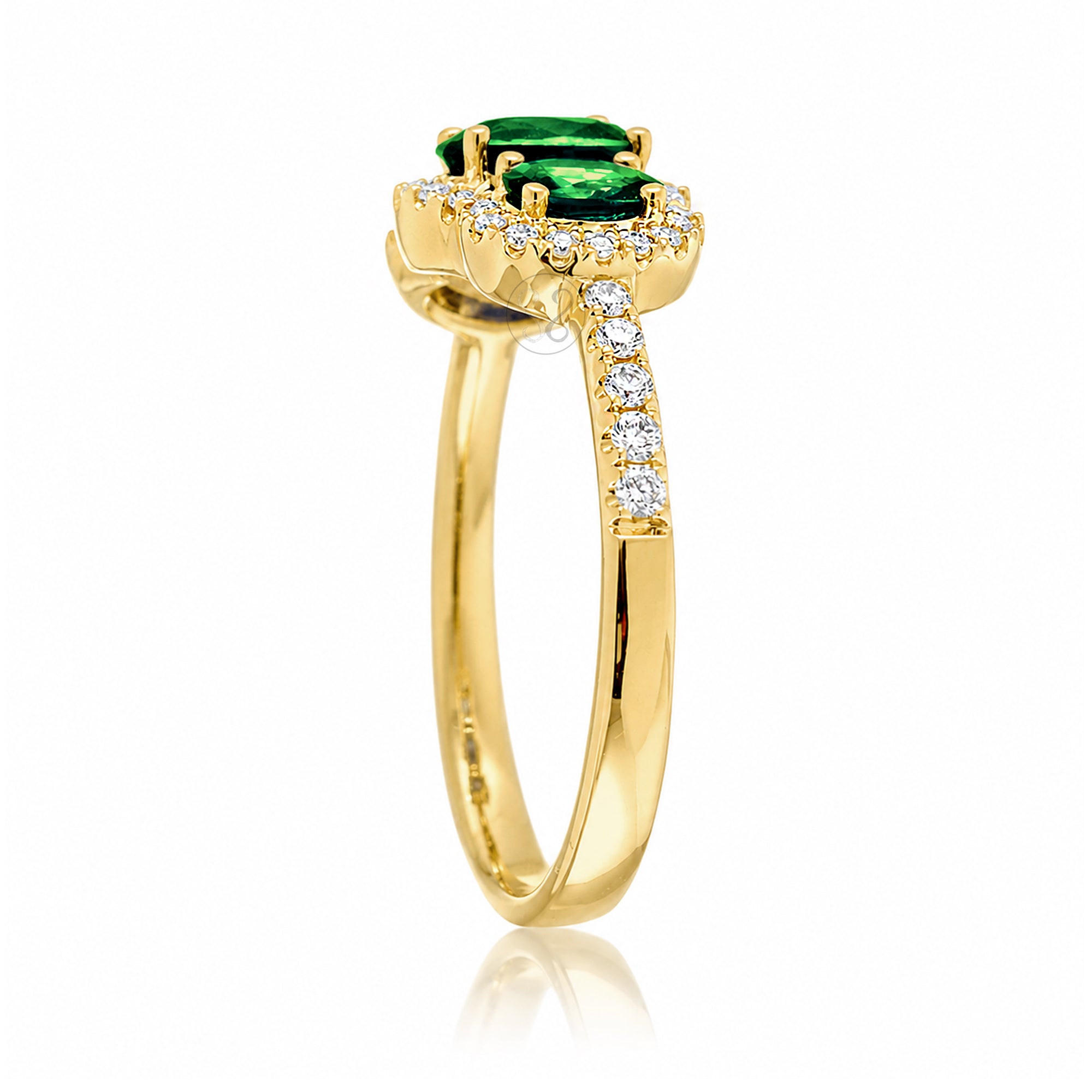 The Pennie Oval Emerald & Diamond Ring