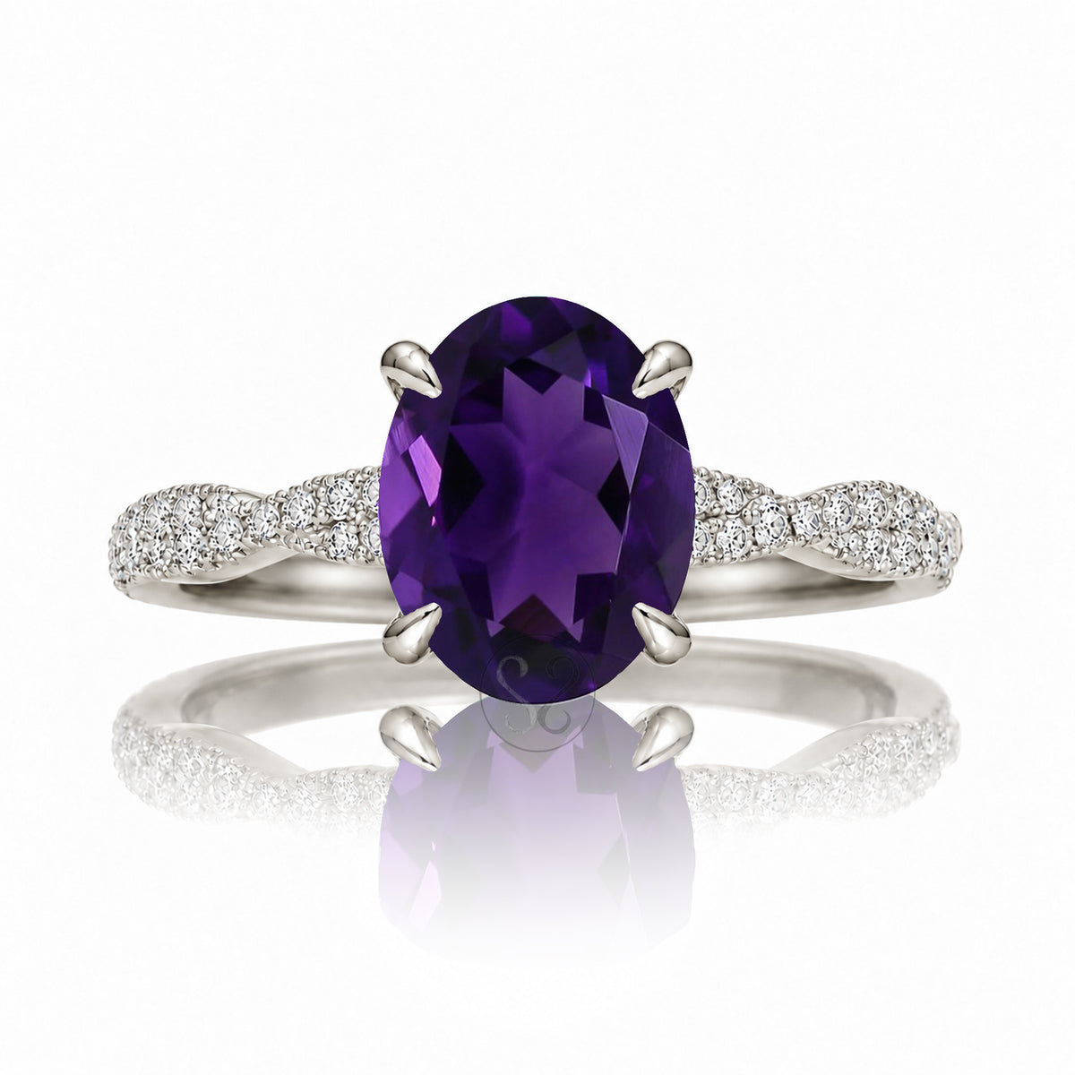 The Seraphina Oval Amethyst Ring