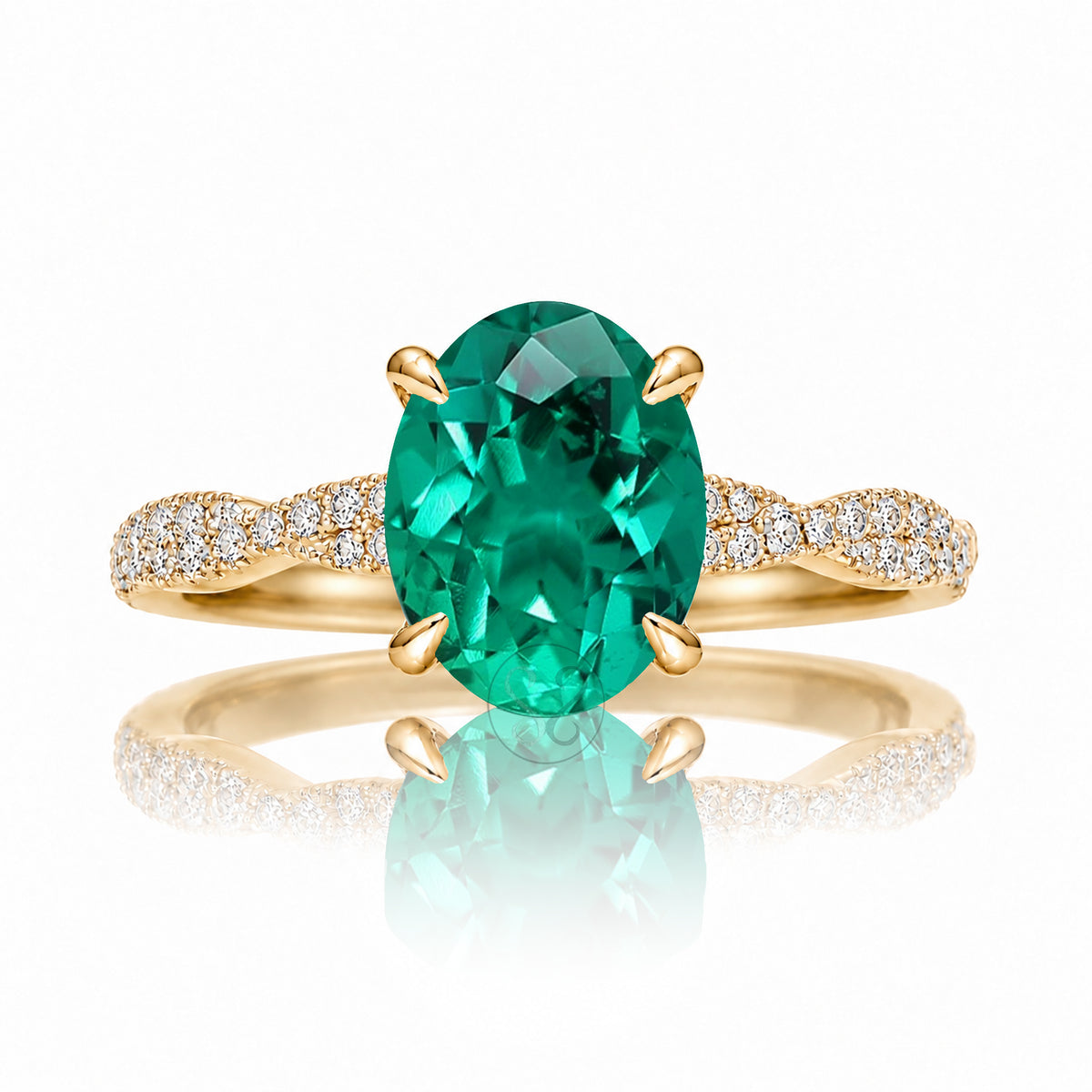The Seraphina Oval Emerald Ring