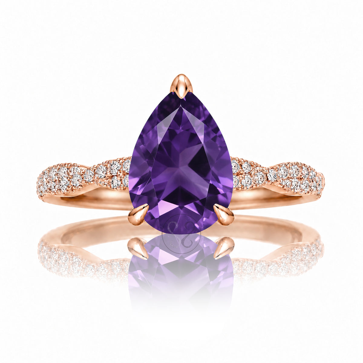 The Seraphina Pear Amethyst Ring