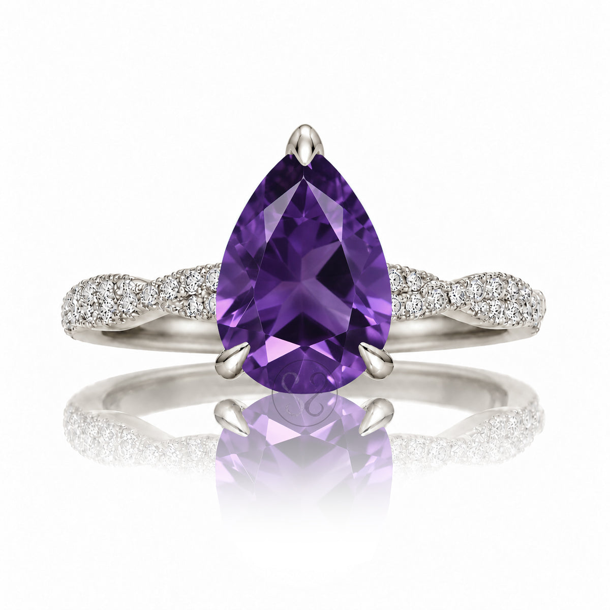The Seraphina Pear Amethyst Ring