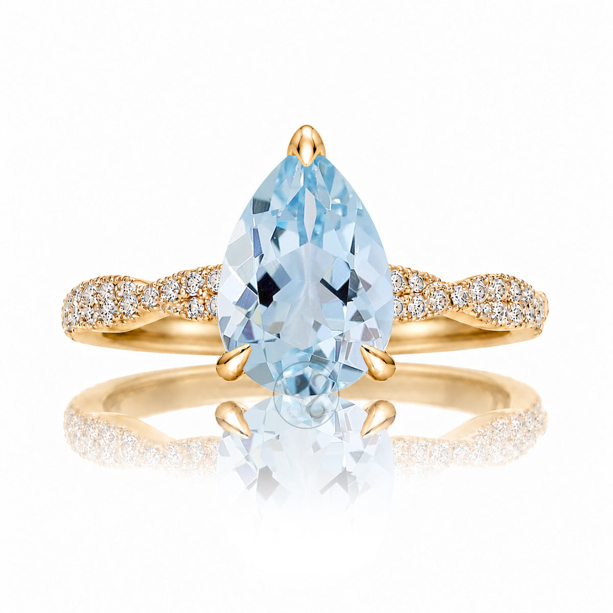 The Seraphina Pear Aquamarine Ring