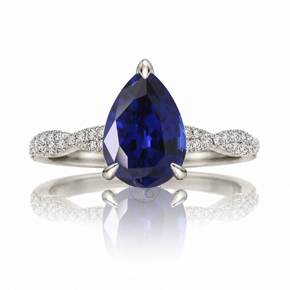 The Seraphina Pear Blue Sapphire Ring