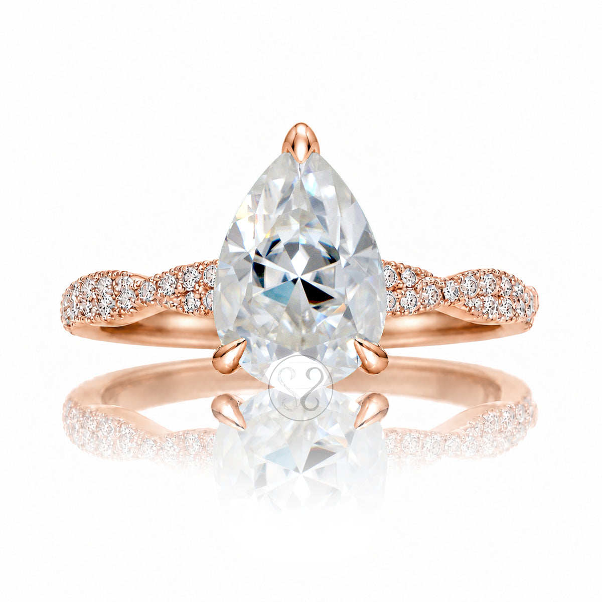 The Seraphina Pear Moissanite Ring