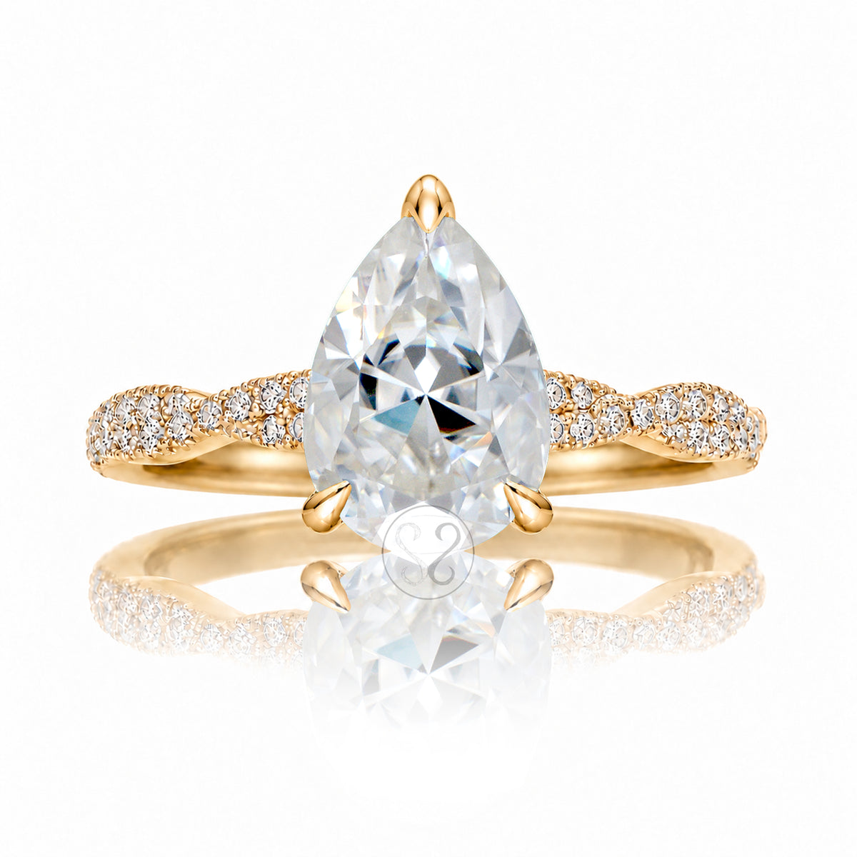 The Seraphina Pear Moissanite Ring
