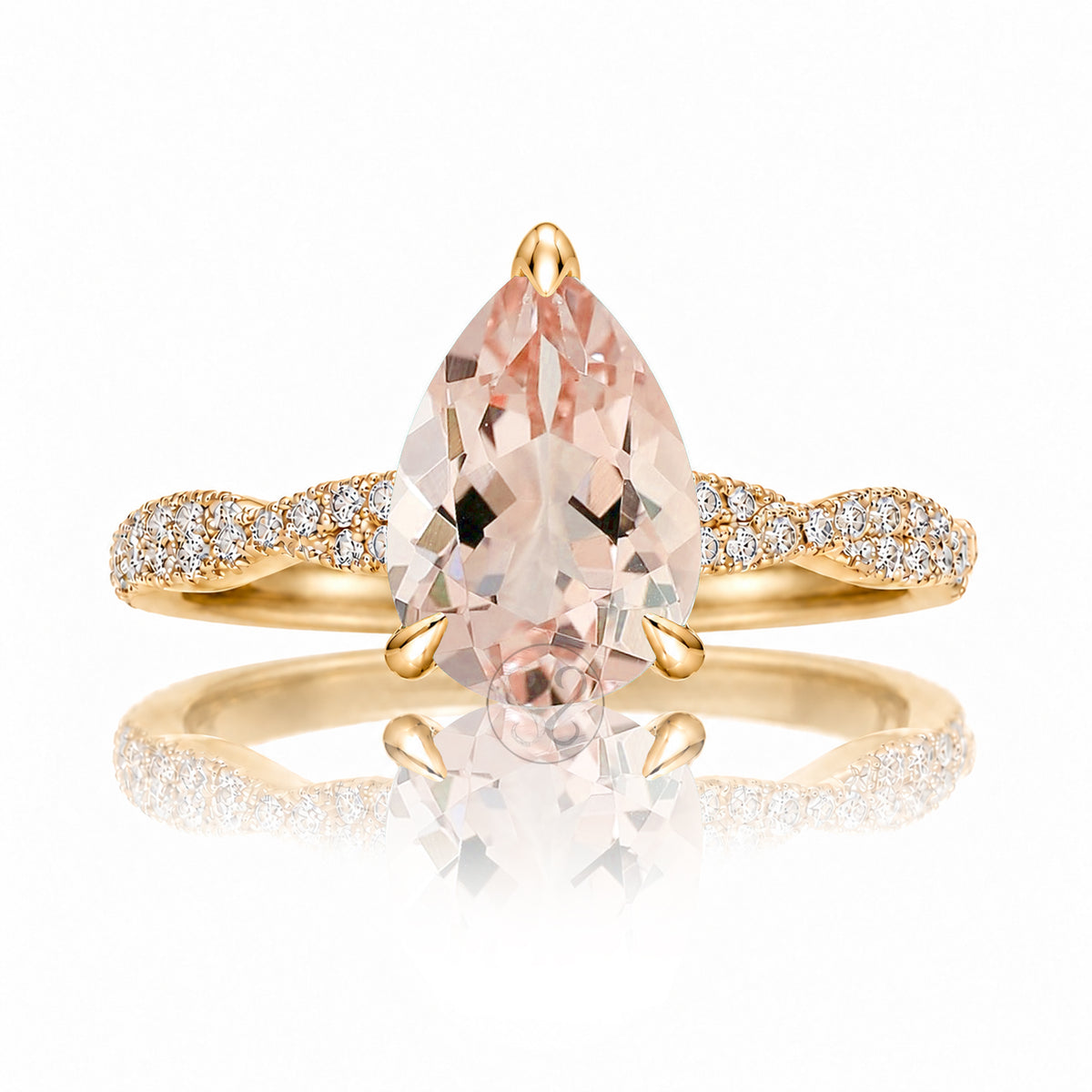 The Seraphina Pear Morganite Ring