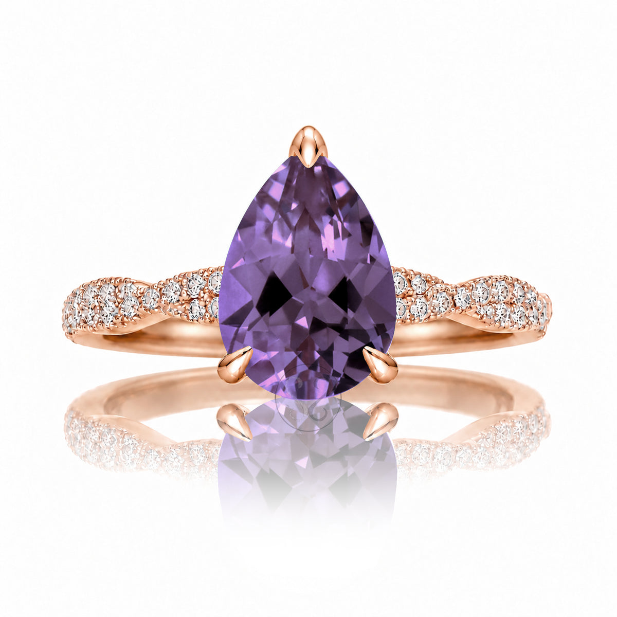 The Seraphina Pear Amethyst Ring