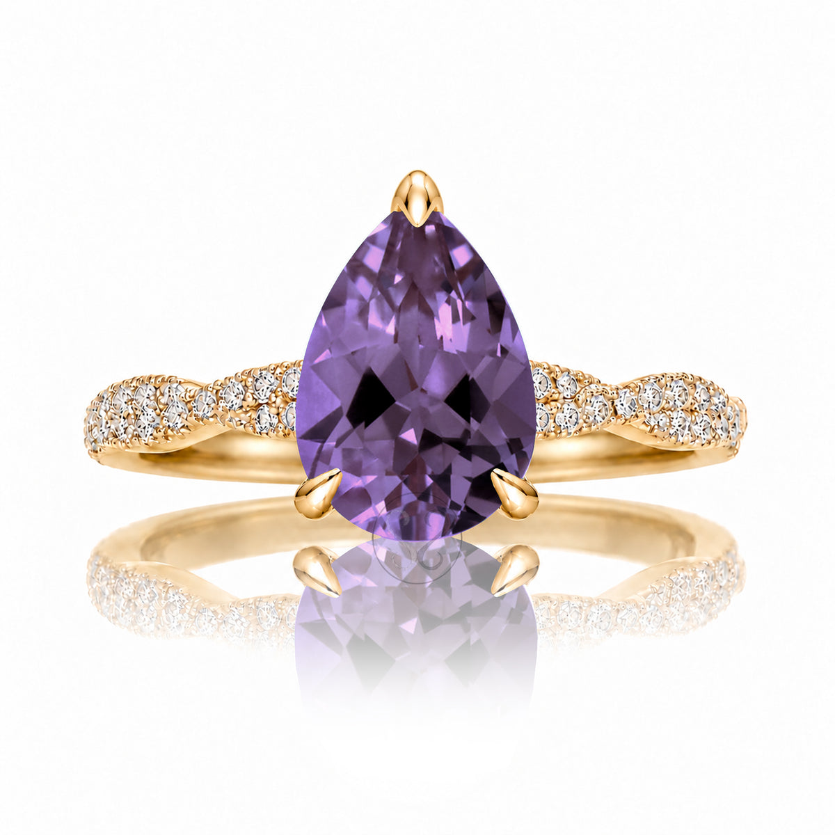 The Seraphina Pear Amethyst Ring