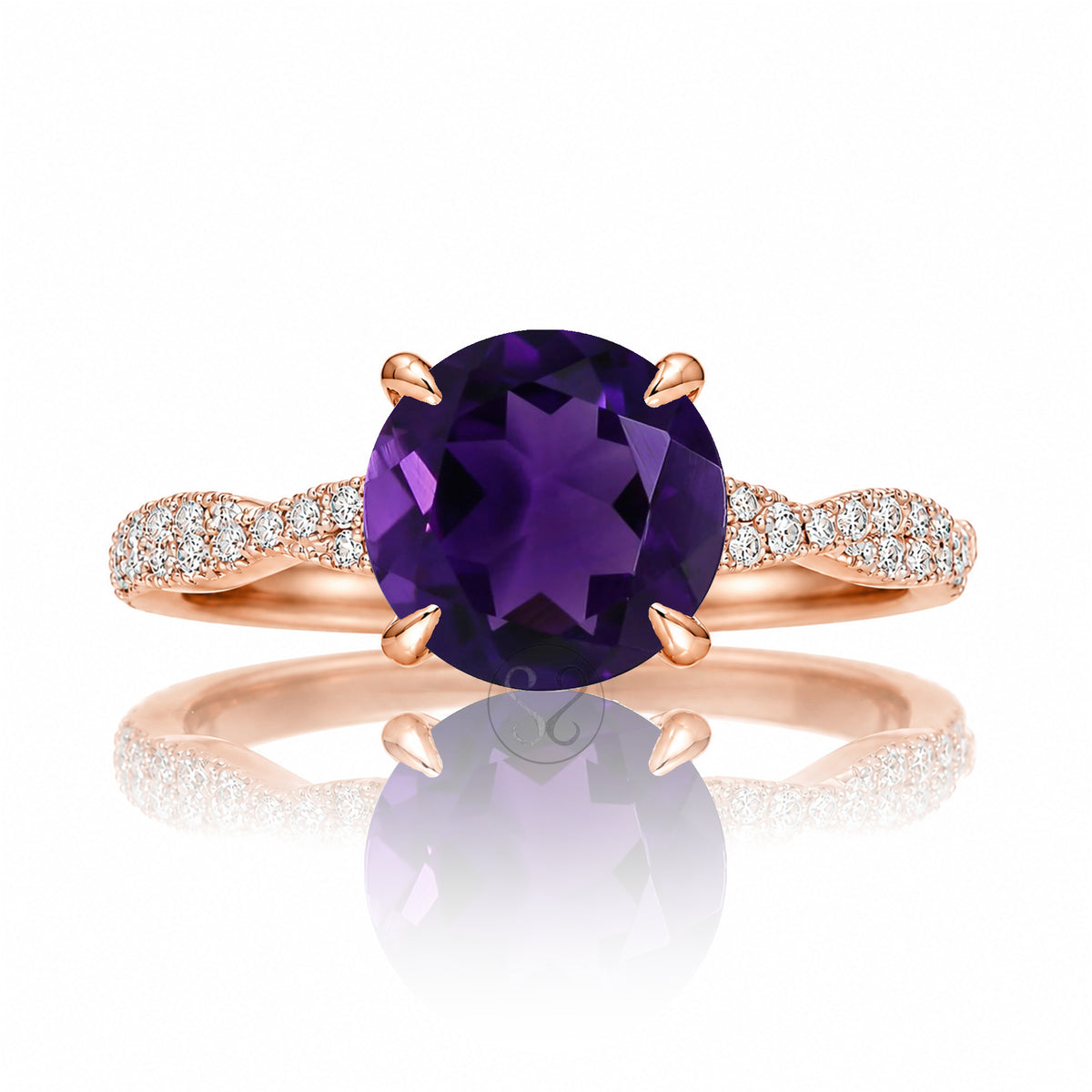 The Seraphina Round Amethyst Ring