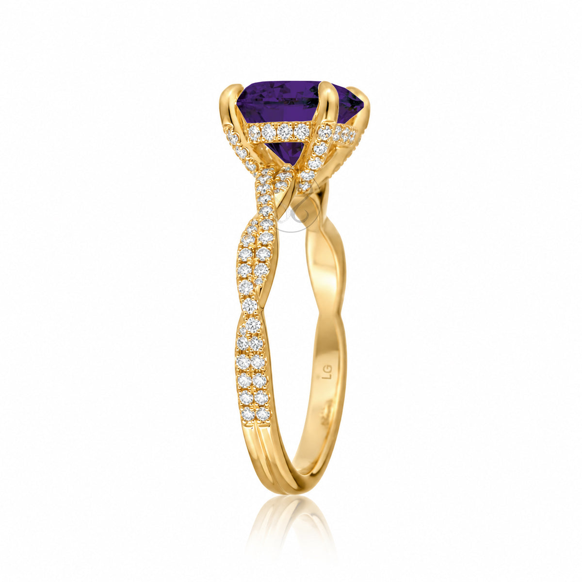 The Seraphina Round Amethyst Ring