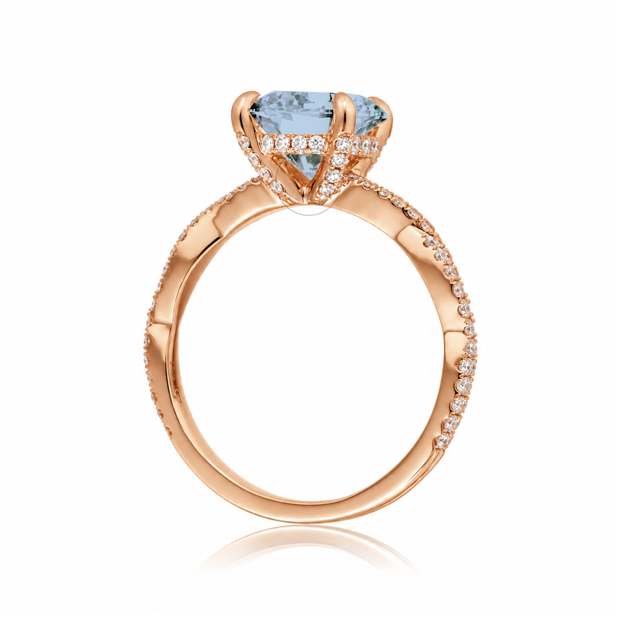 The Seraphina Round Aquamarine Ring