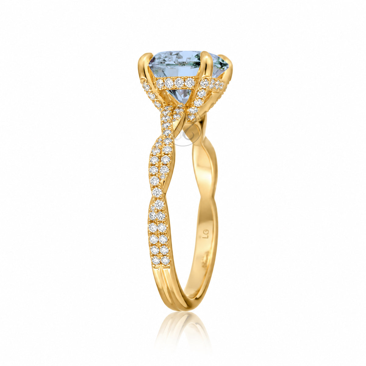The Seraphina Round Aquamarine Ring