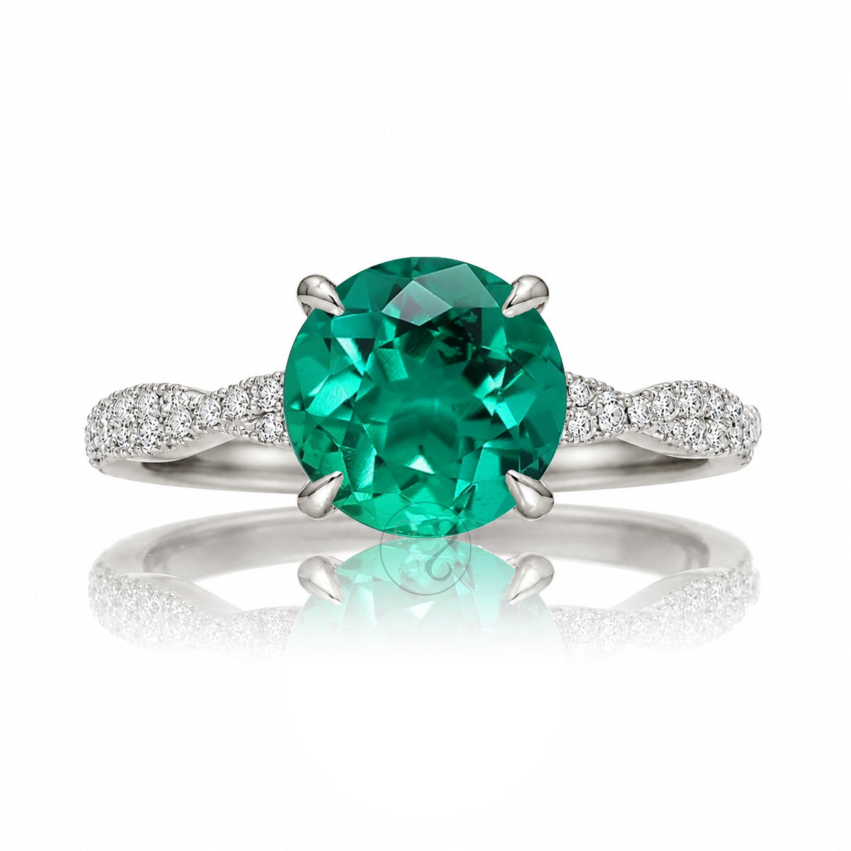 The Seraphina Round Emerald Ring
