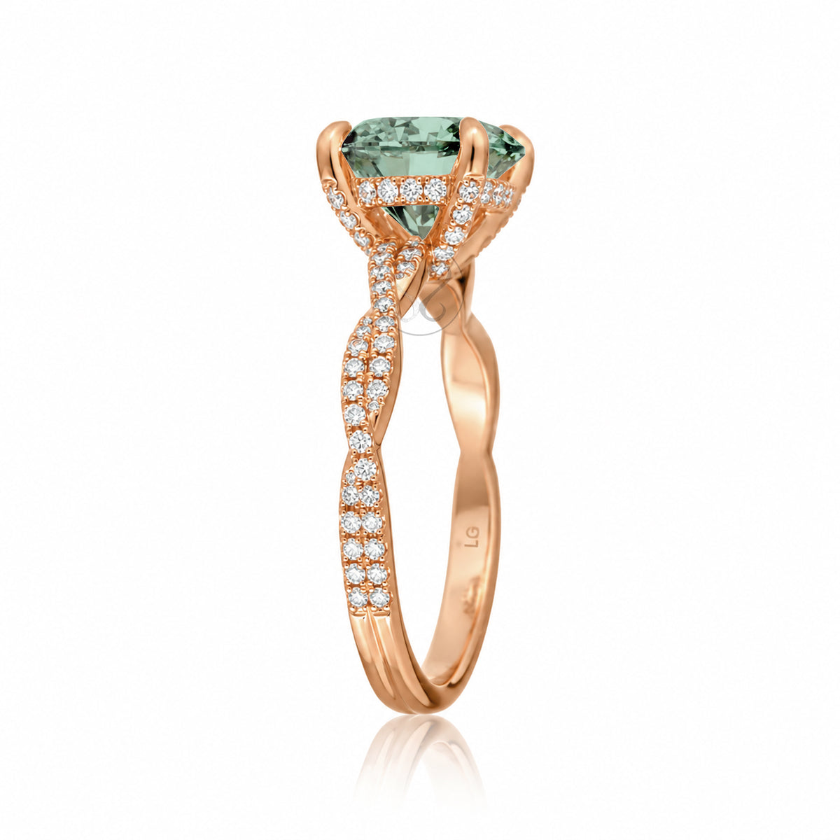 The Seraphina Round Green Sapphire Ring