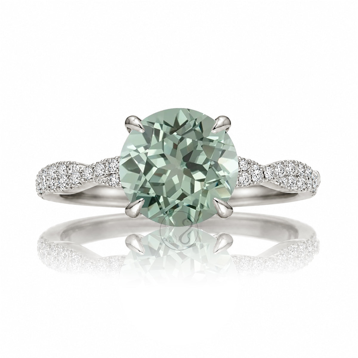 The Seraphina Round Green Sapphire Ring