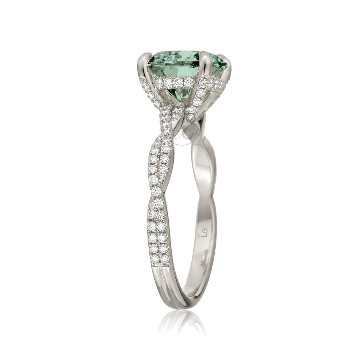 The Seraphina Round Green Sapphire Ring