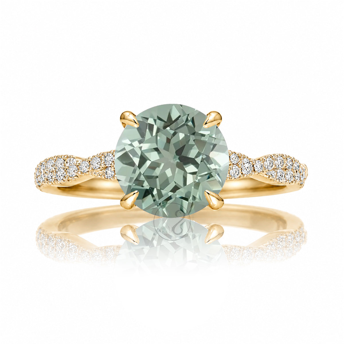 The Seraphina Round Green Sapphire Ring