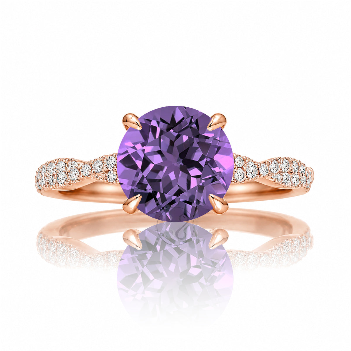 The Seraphina Round Amethyst Ring