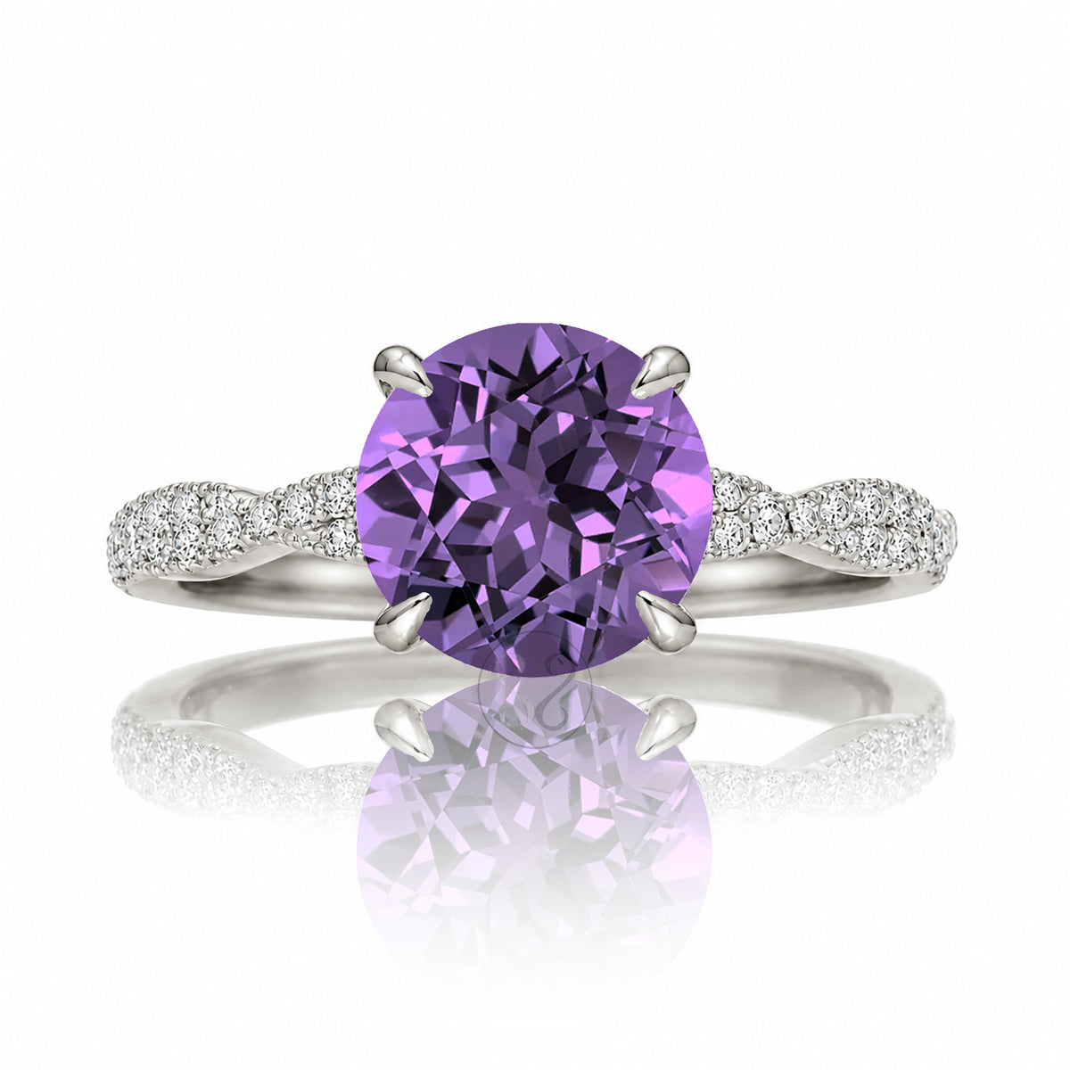 The Seraphina Round Amethyst Ring