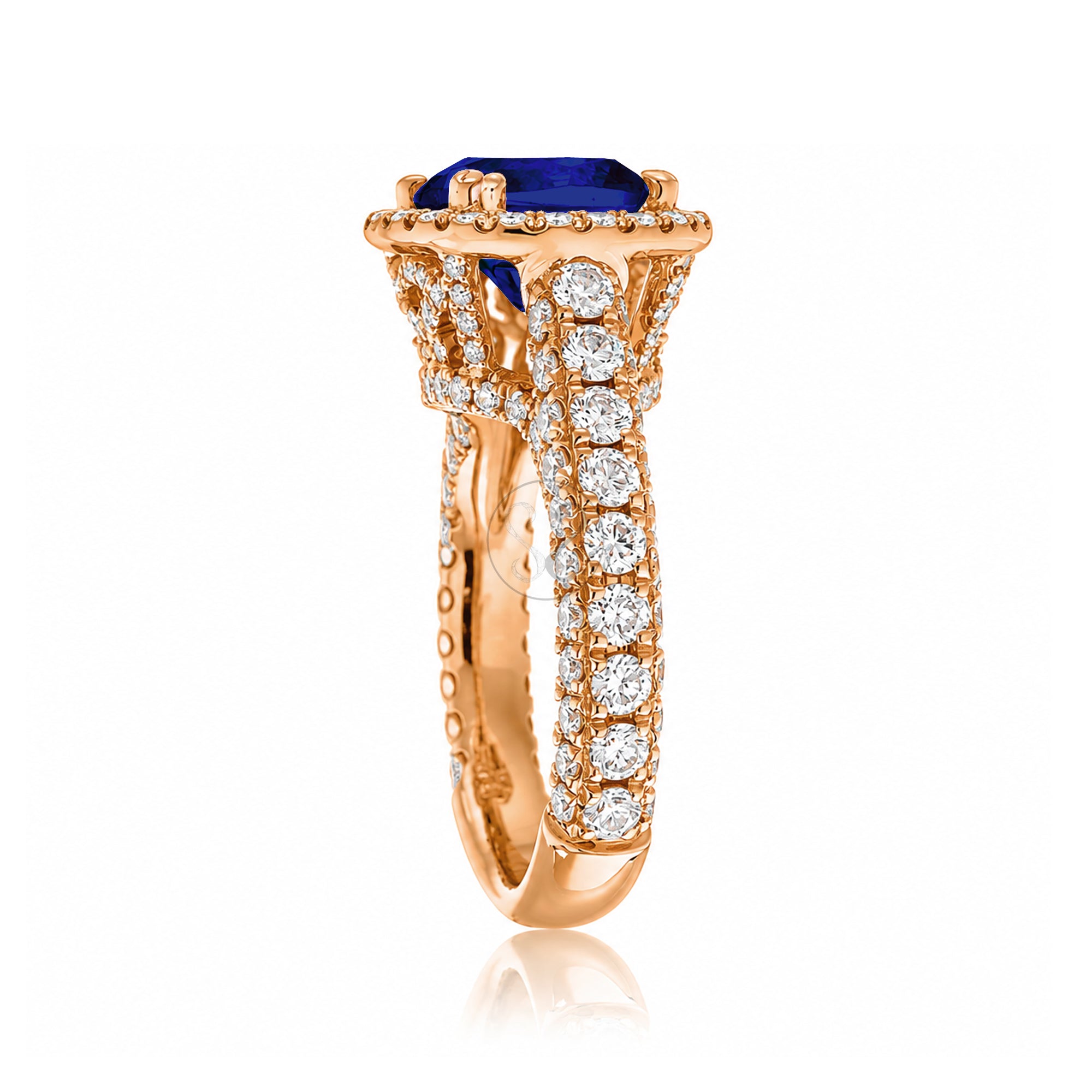 The Tamara Cushion Blue Sapphire Ring