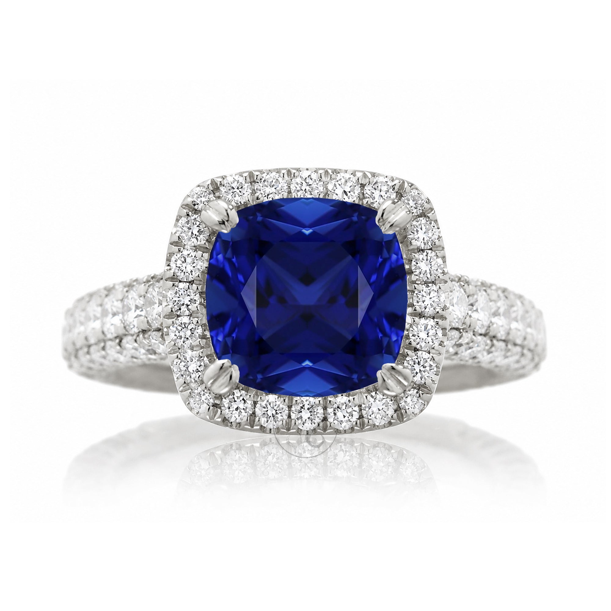 The Tamara Cushion Blue Sapphire Ring