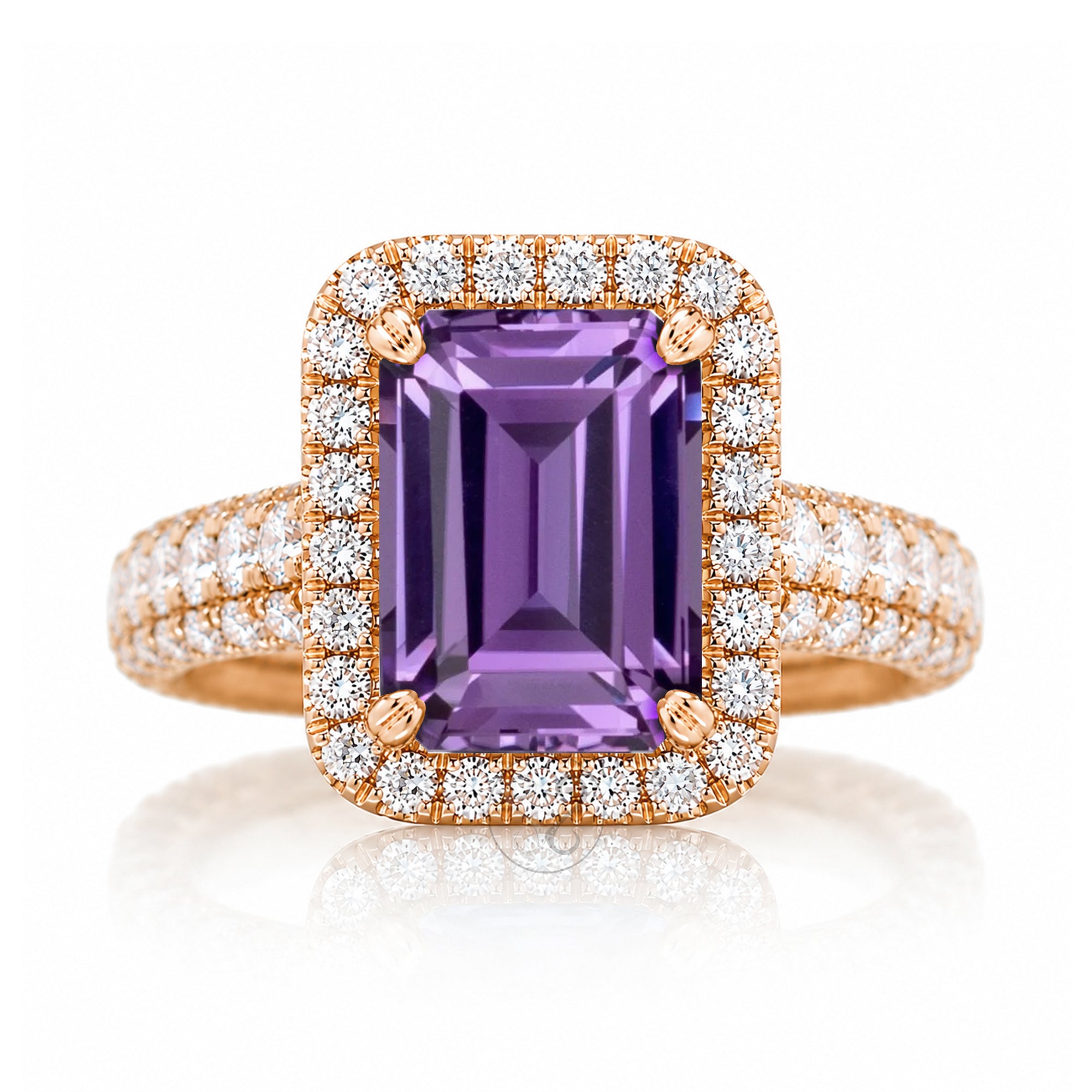 The Tamara Emerald Cut Amethyst Ring