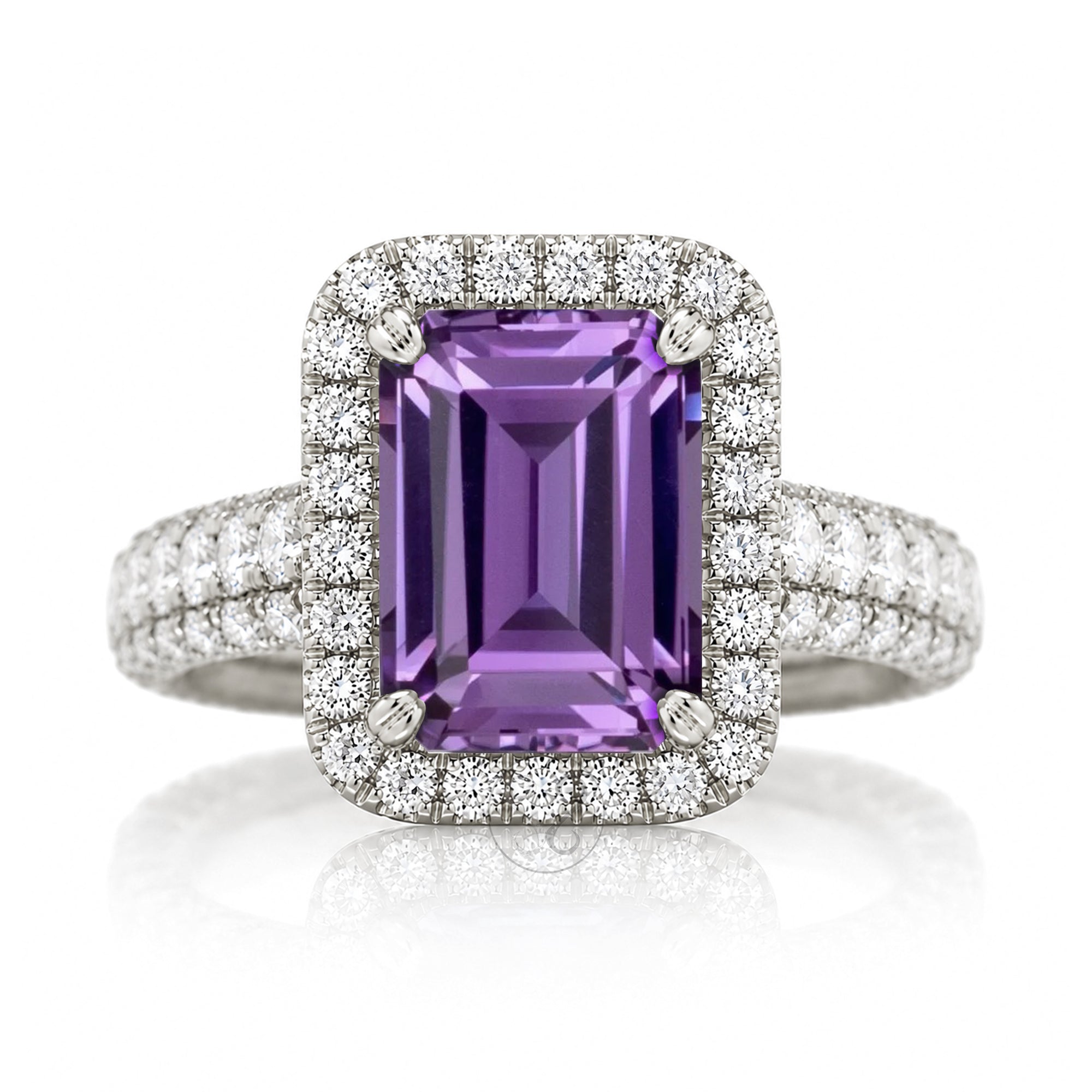 The Tamara Emerald Cut Amethyst Ring