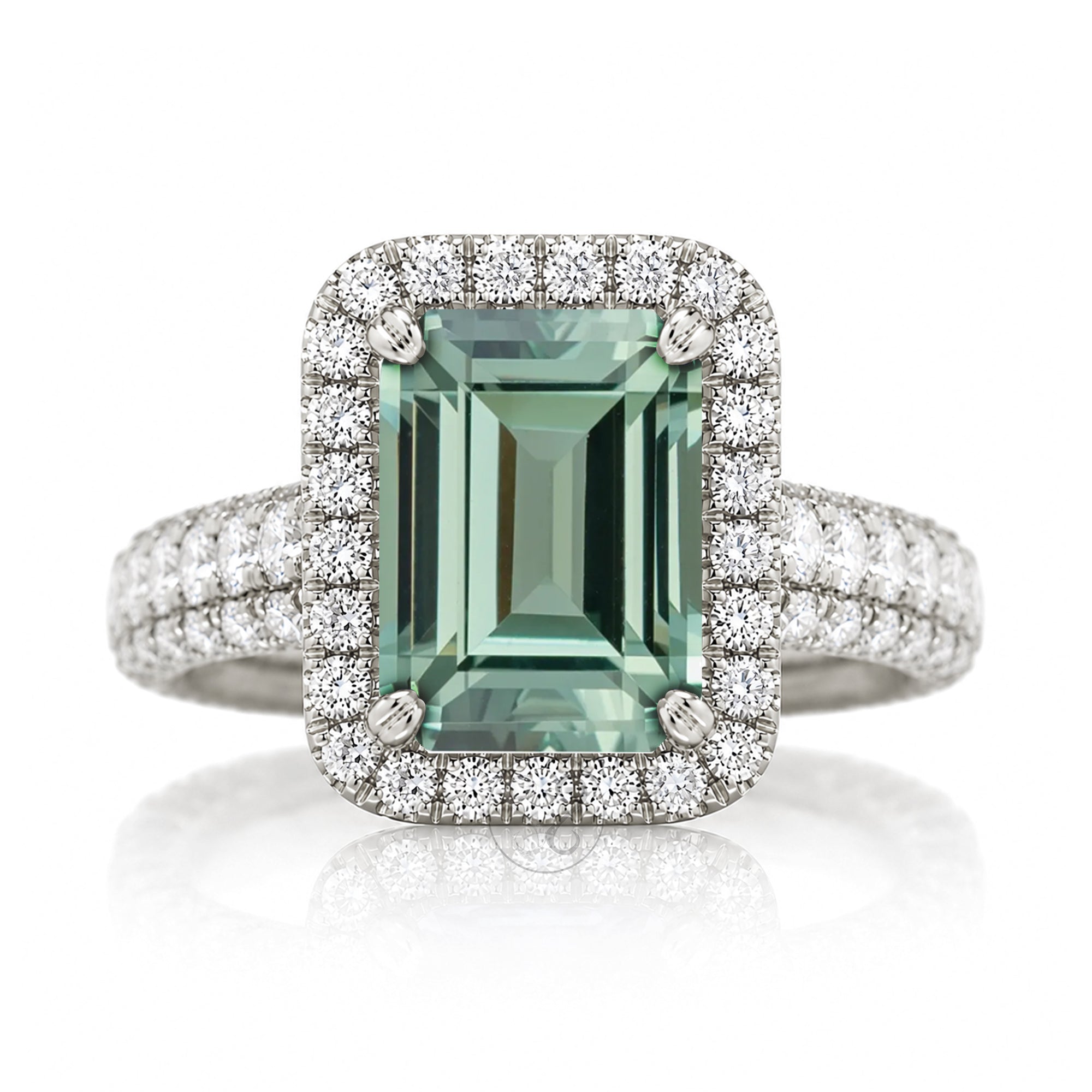 The Tamara Emerald Cut Green Sapphire Ring