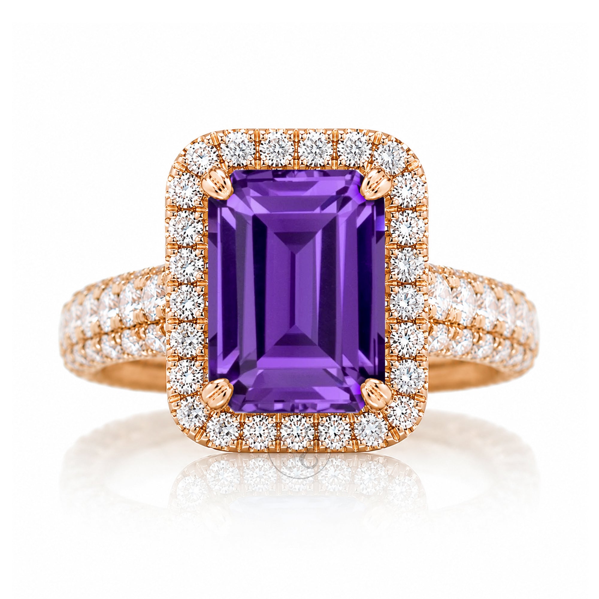 The Tamara Emerald Cut Amethyst Ring