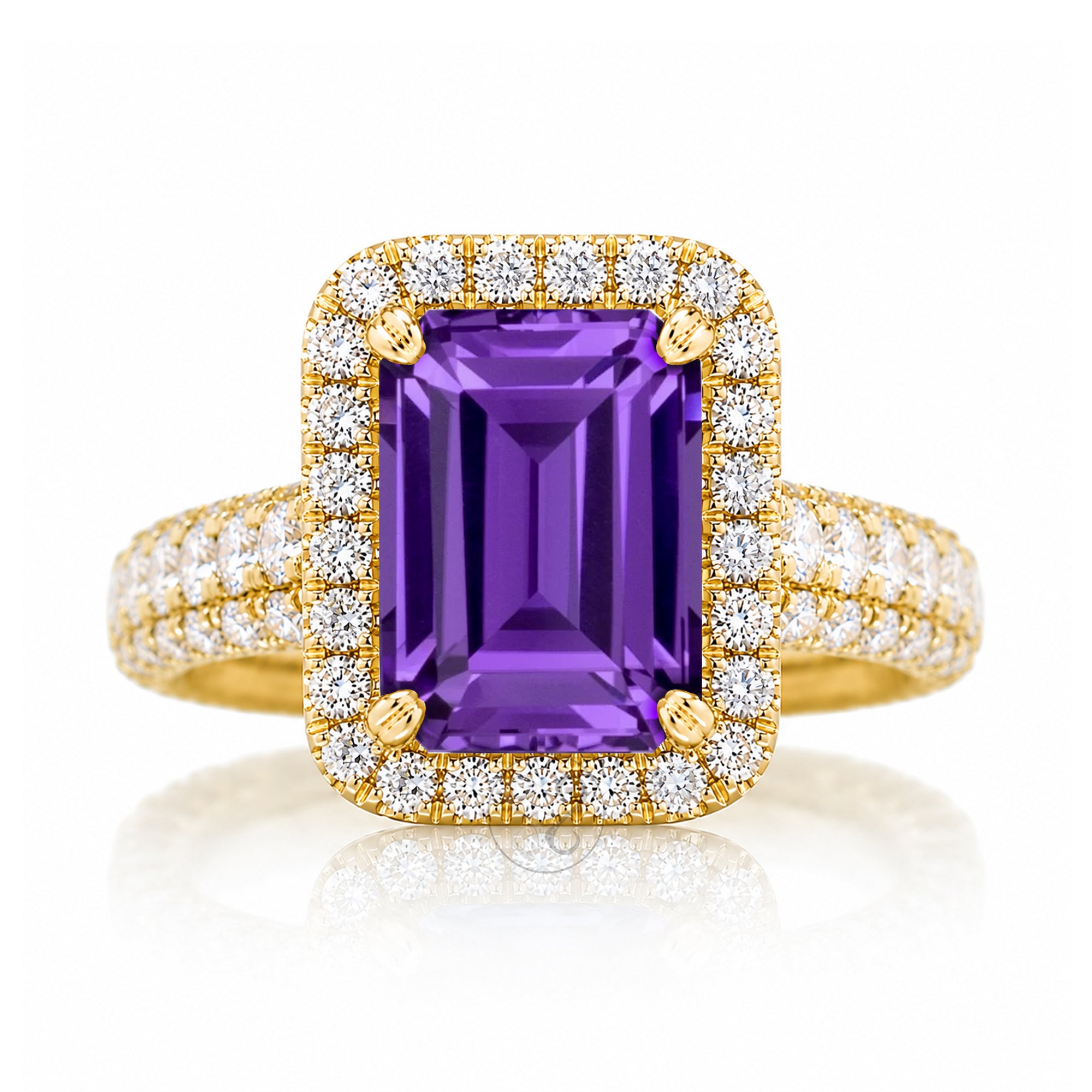 The Tamara Emerald Cut Amethyst Ring