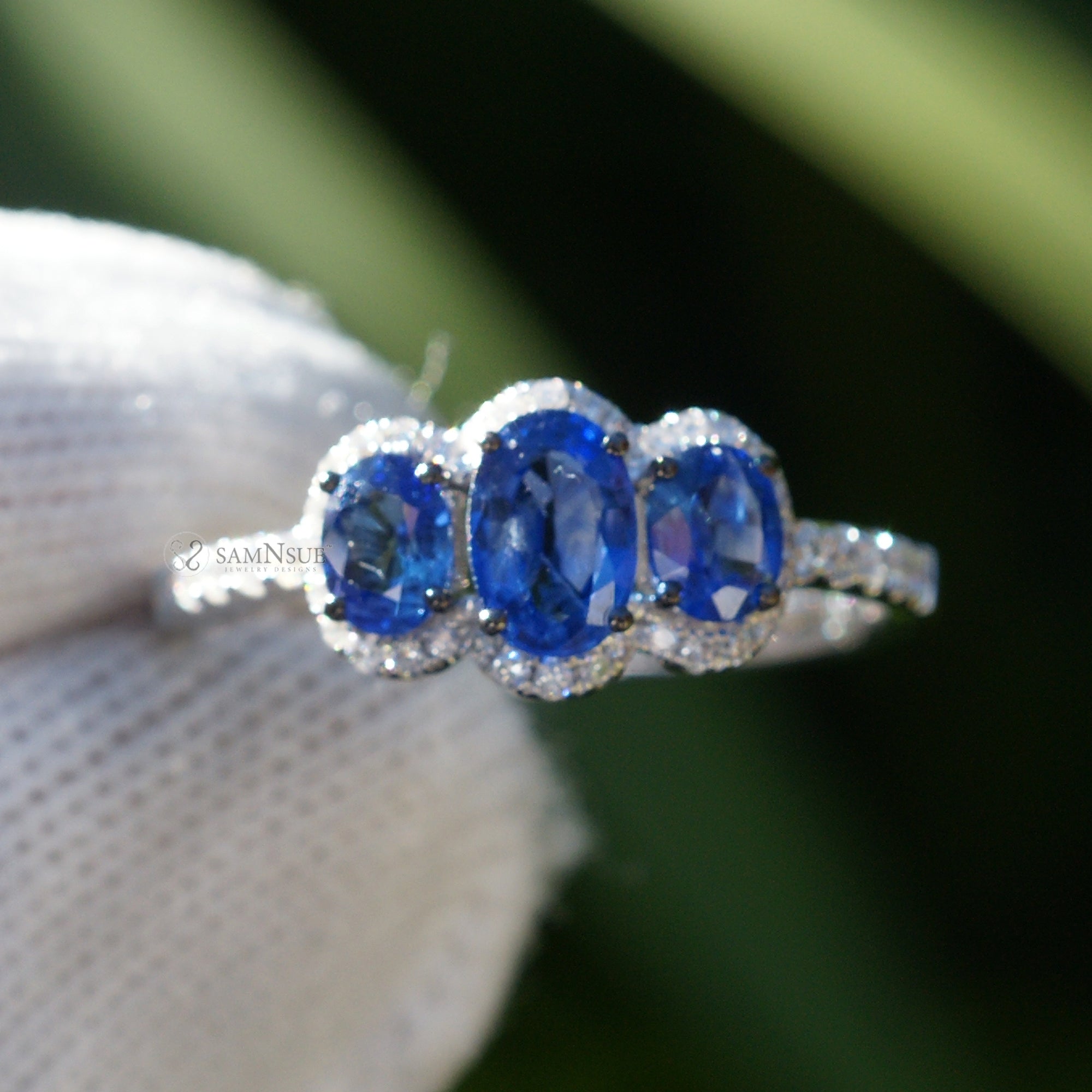 The Pennie Oval Sapphire & Diamond Ring