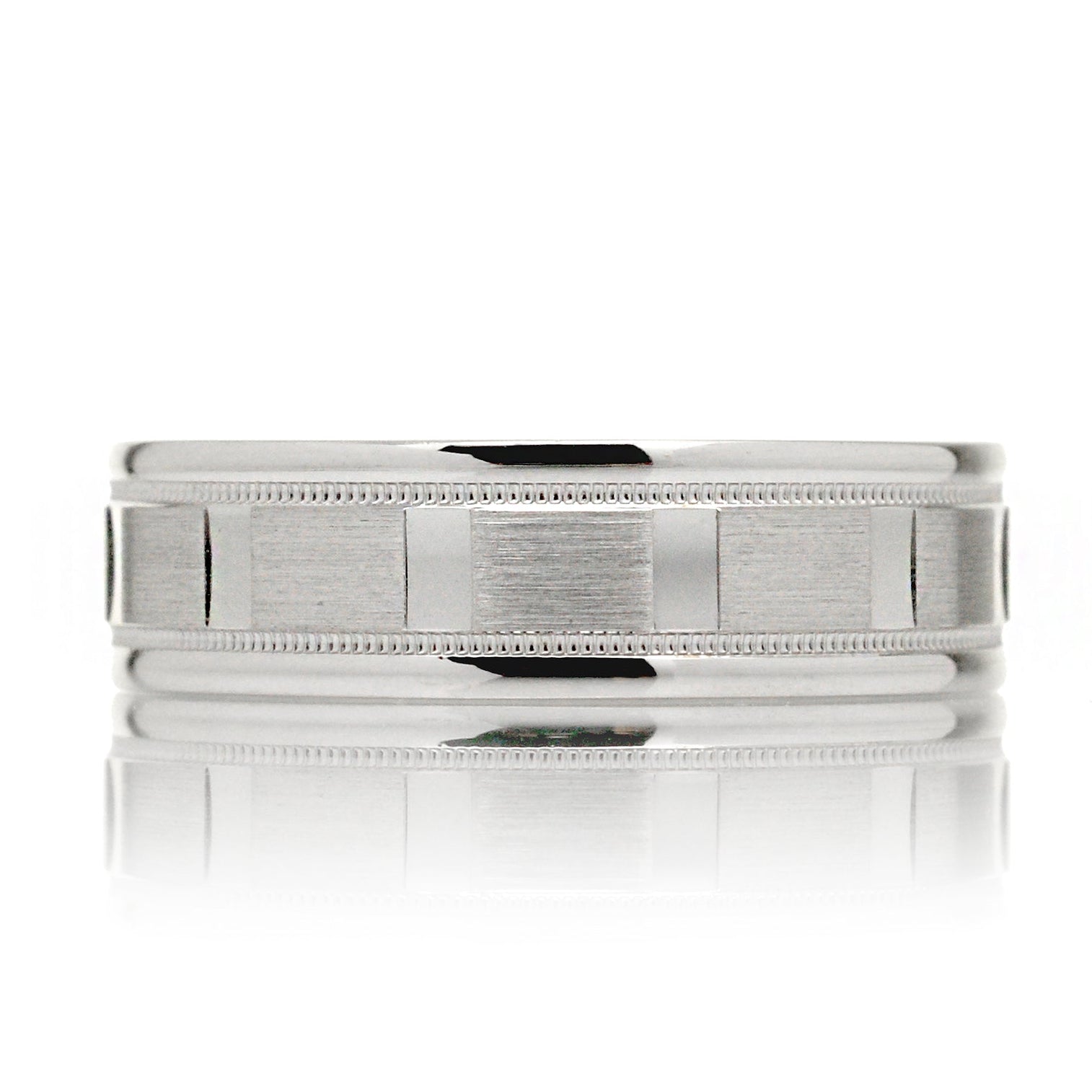 Wedding Band Milgraine Brush Block 6mm