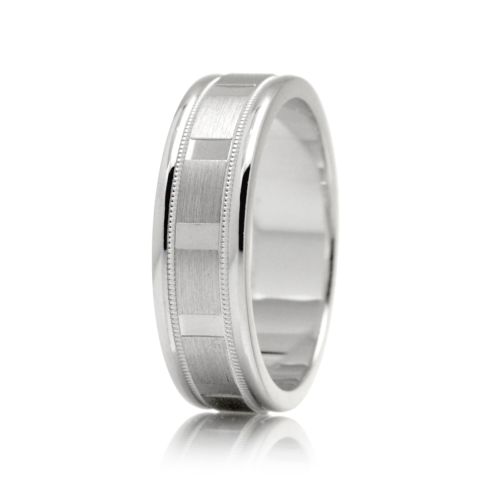 Wedding Band Milgraine Brush Block 6mm