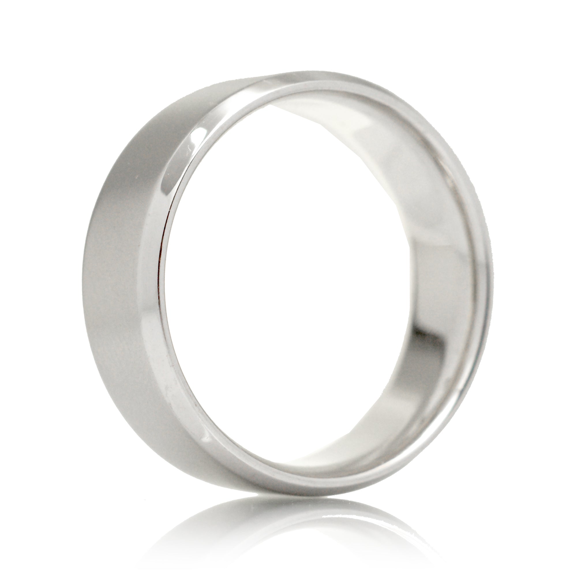 Beveled Edges Wedding Band 8mm Sandblast