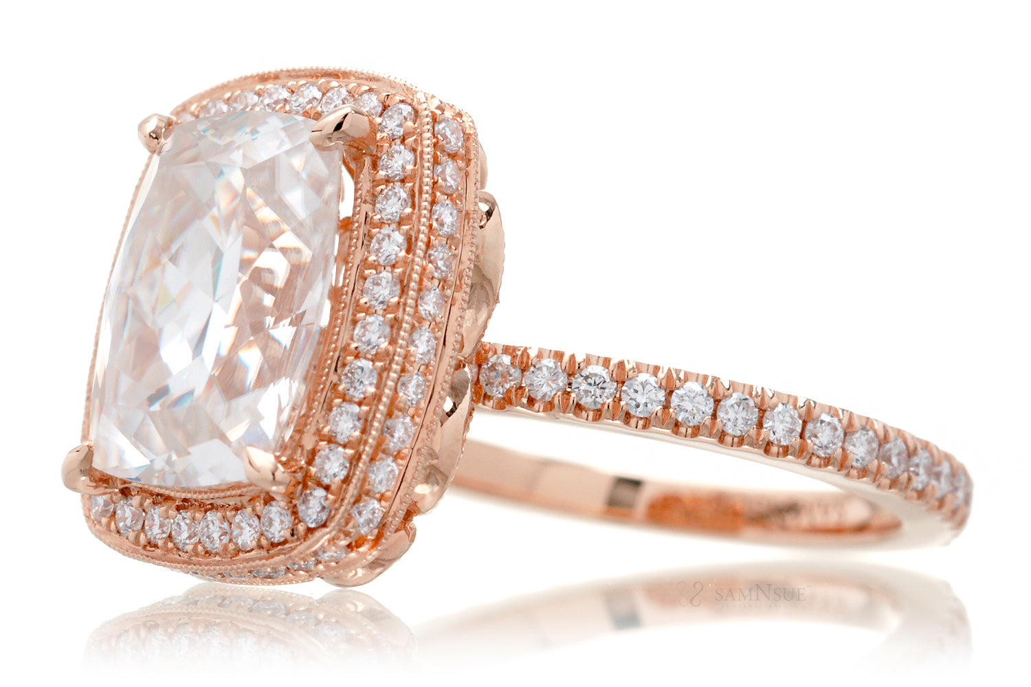 The Camila Cushion Cut Moissanite Ring