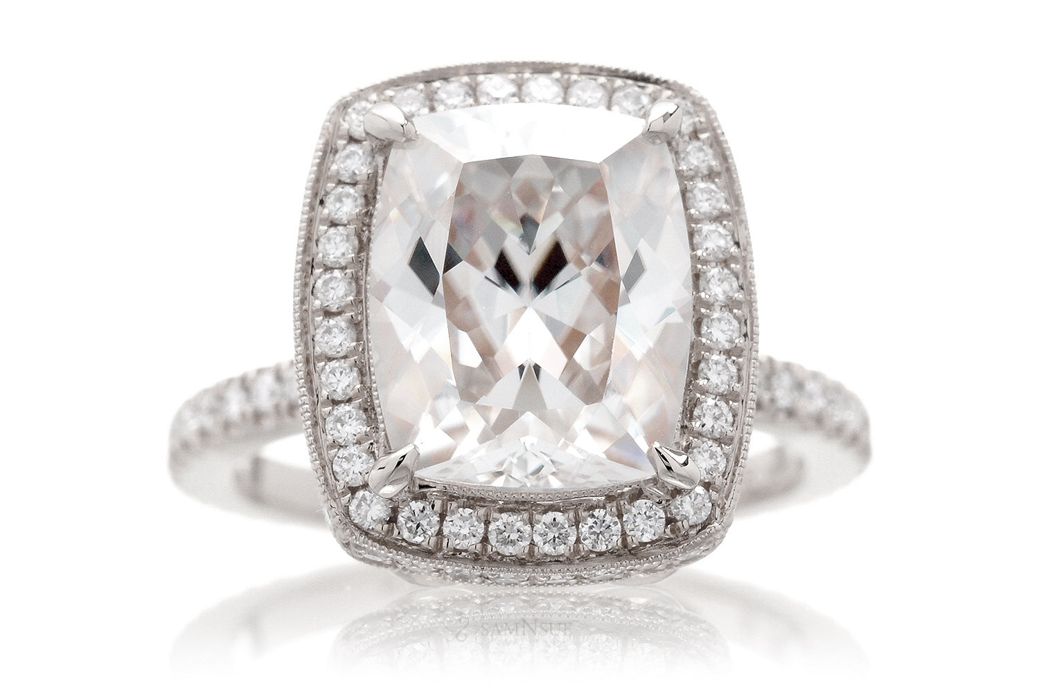 The Camila Cushion Cut Moissanite Ring