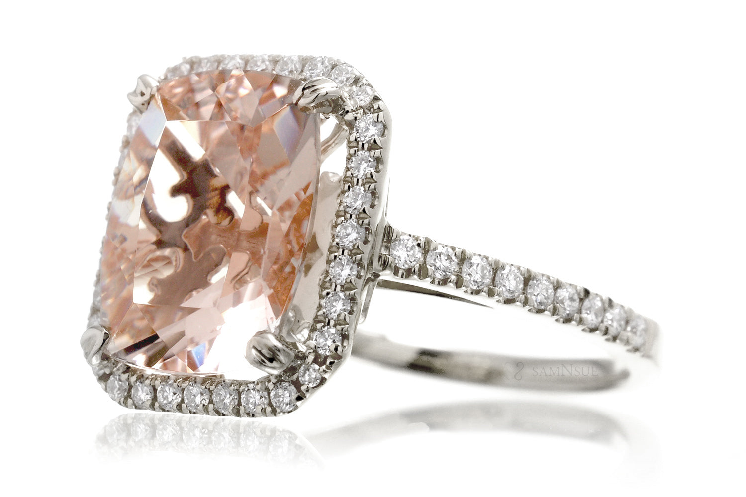 The Signature Cushion Morganite Ring