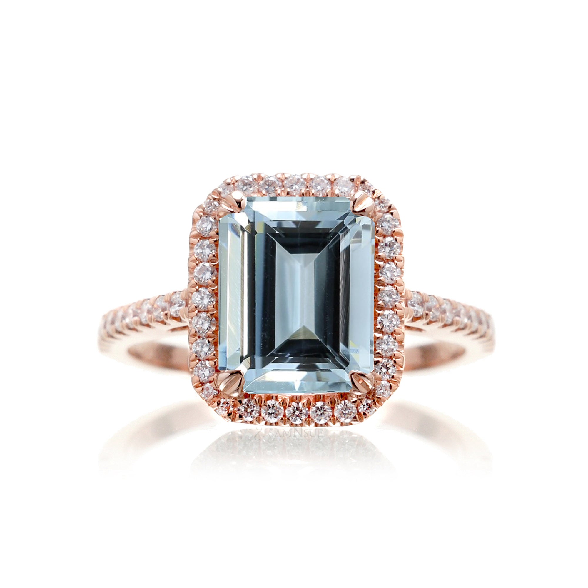 The Signature Emerald Cut Aquamarine Ring