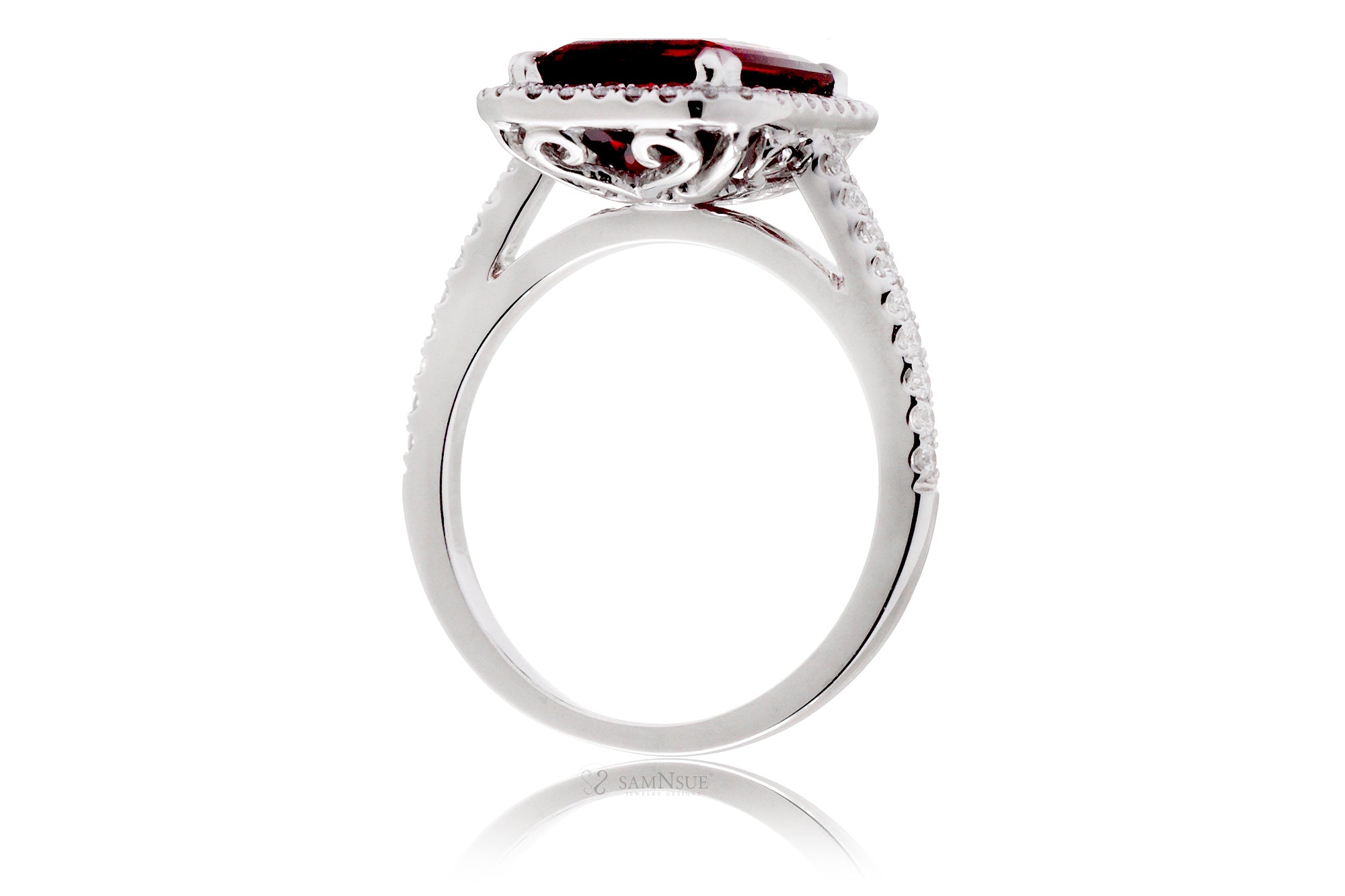 The Signature Emerald Cut Ruby Ring (Lab Grown)