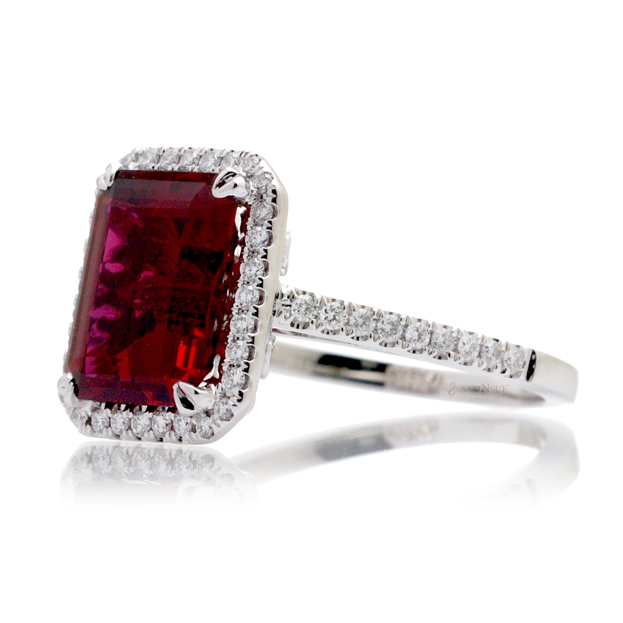 The Signature Emerald Cut Ruby Ring (Lab Grown)