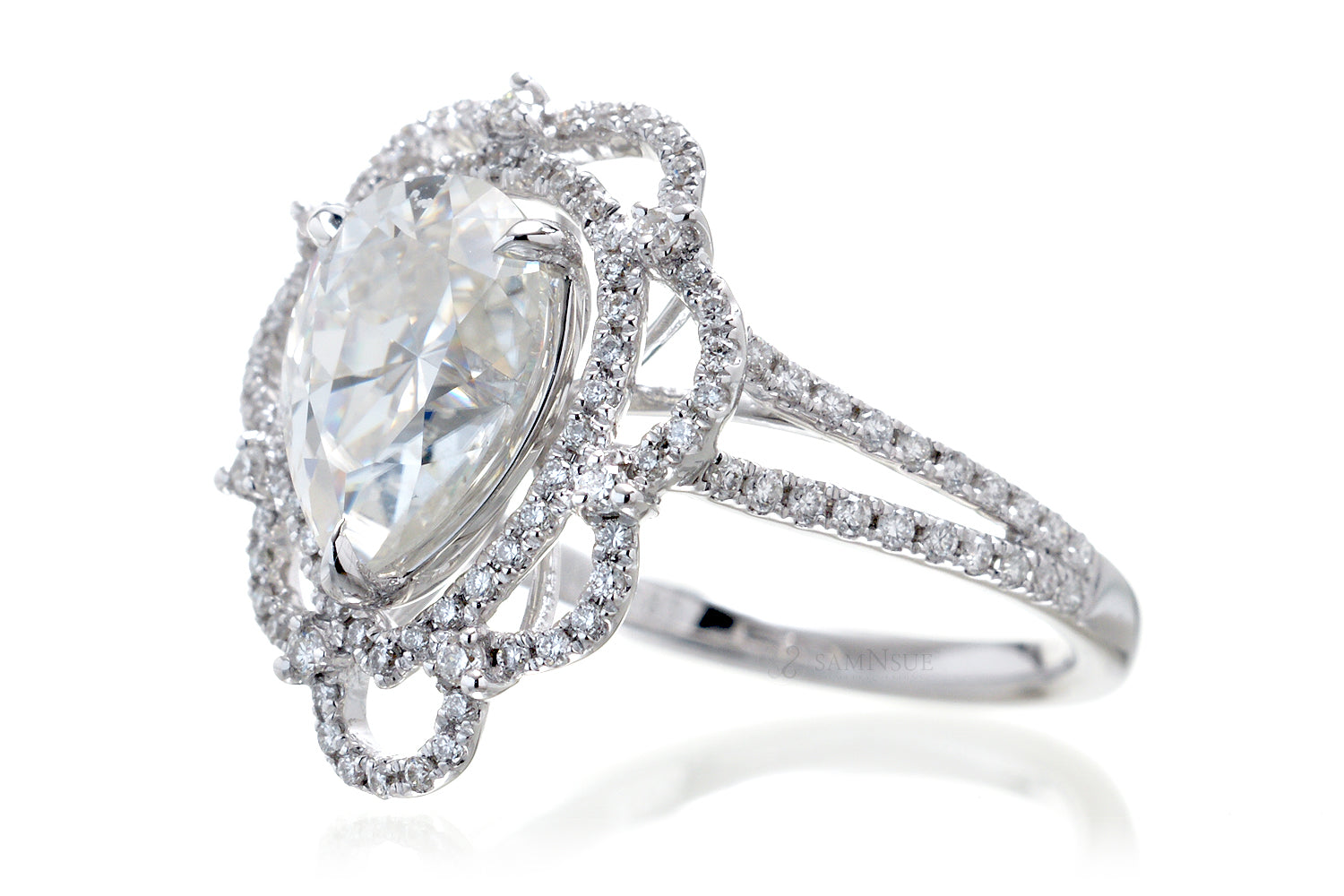 The Anastasia Pear Moissanite Ring