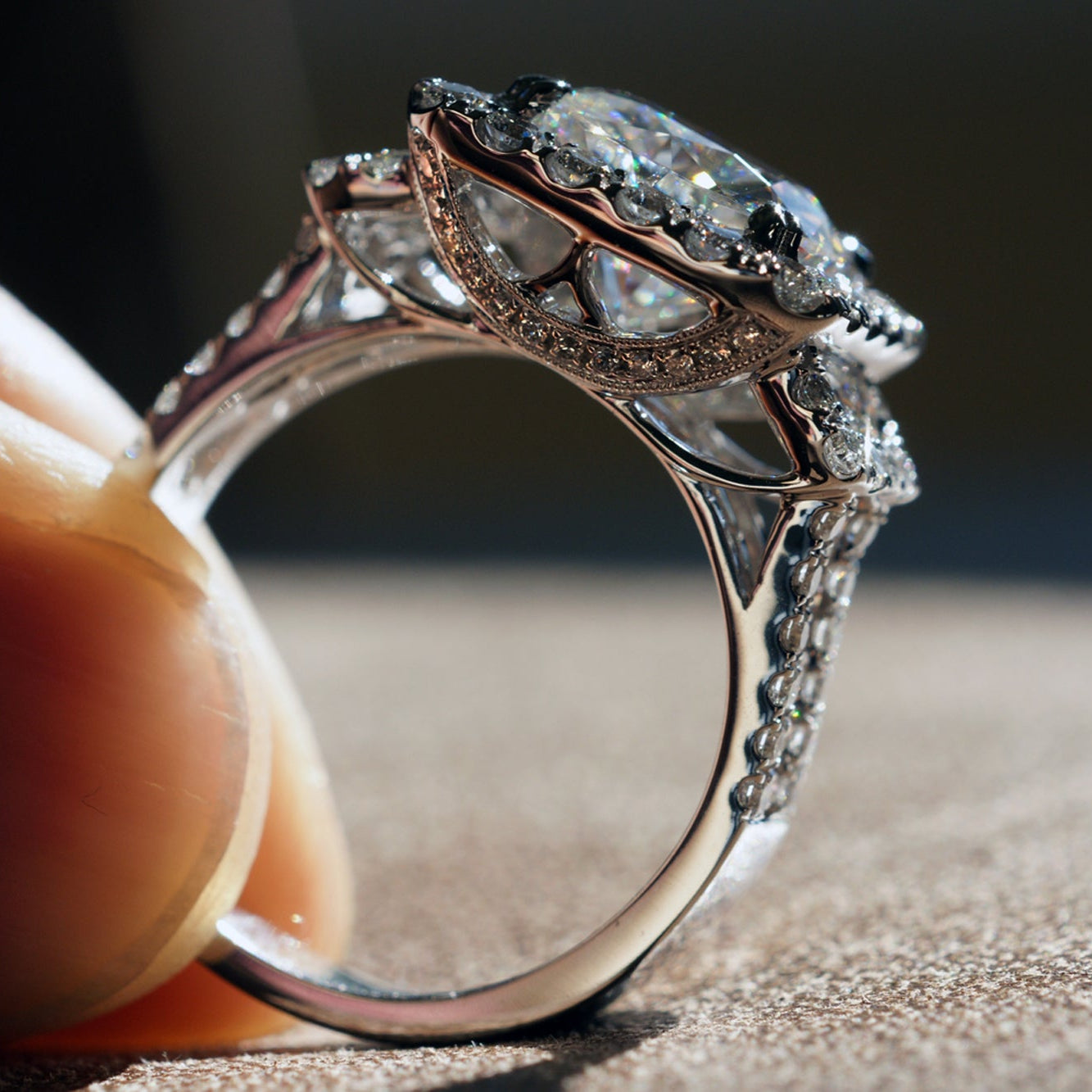 The Sydney Cushion Cut Moissanite Ring